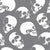 Spooky Halloween Skulls, White on Grey Image