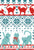 Fair Isle Knitting Cats Love // white background aqua and red kitties and teal details Image