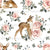 Little Fawn With Vintage Roses by MirabellePrint  / White Image