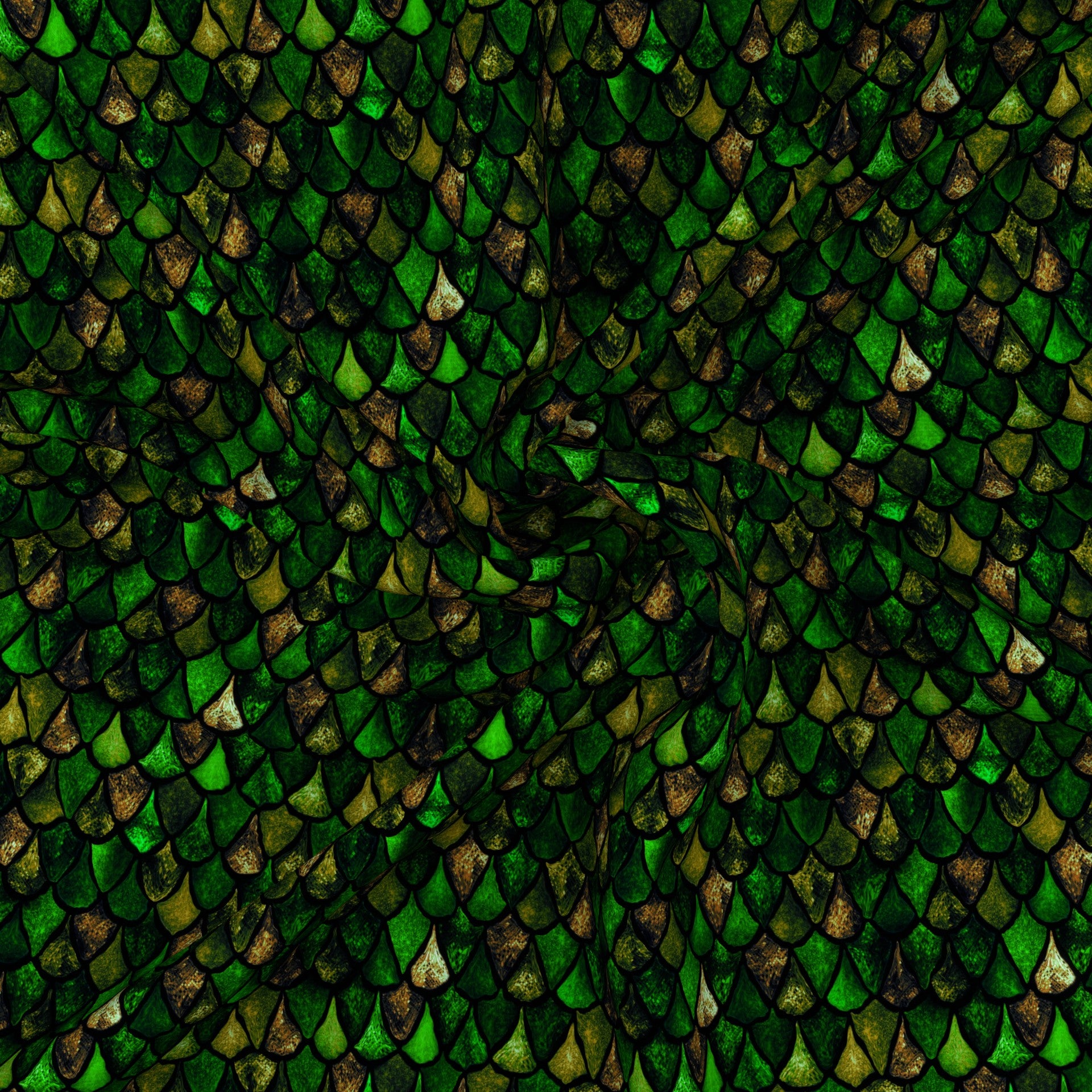 Natural Bright Green Dragon Scales Fabric, Raspberry Creek Fabrics