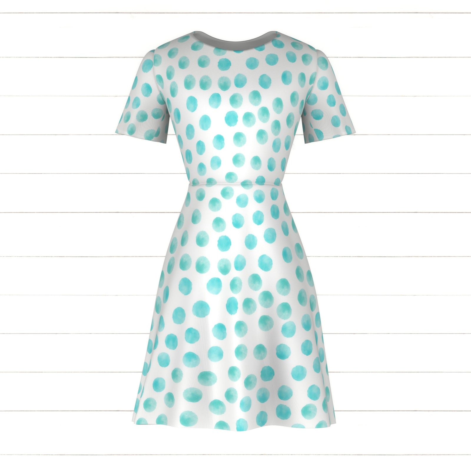 Aqua Watercolor Polka Dot