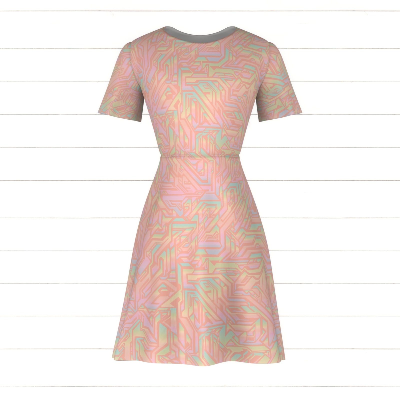 crystal maze abstract modern shapes on peachy PINK