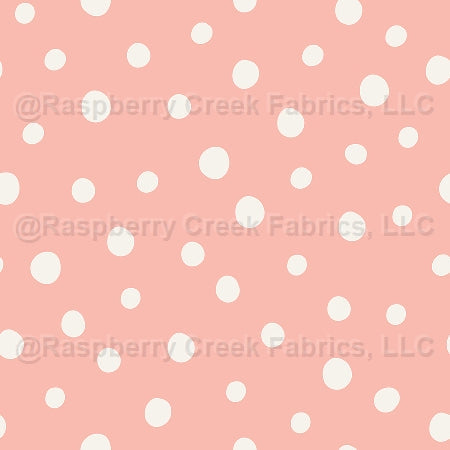 Orca Paradise Dot Pink Fabric, Raspberry Creek Fabrics, watermarked