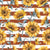 Sunflower bees by MirabellePrint / Rust and white striped Image