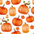 Pretty Pumpkins on White Image