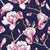Magnolias by MirabellePrint / Navy Background Image