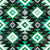 Aztec Geometric in Shades of Green on Black Image