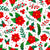 Red Christmas Poinsettia Flowers Holly Berries and Mistletoe on White Image
