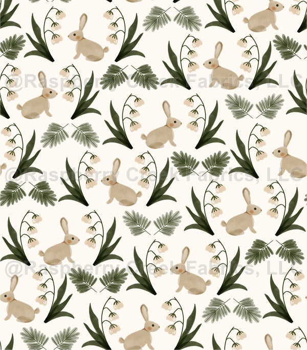 rabbit with Lily of the valley - Raspberry Creek Fabrics