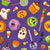Frosted Halloween Cookies and Candy on Purple Image