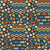 Retro Patchwork Boo! Pumpkins Ghosts Stripes and Dots on Navy Groovy Halloween Collection Image