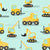 Yellow Construction Vehicles On Light Blue Image