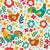 Colorful Roosters and Hens on Ivory Crazy Chicken Lady Collection Image