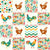 Colorful Roosters and Hens Patchwork on Ivory Crazy Chicken Lady Collection Image