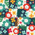 Colorful Floral Checker Patchwork Navy and Ivory Crazy Chicken Lady Collection Image