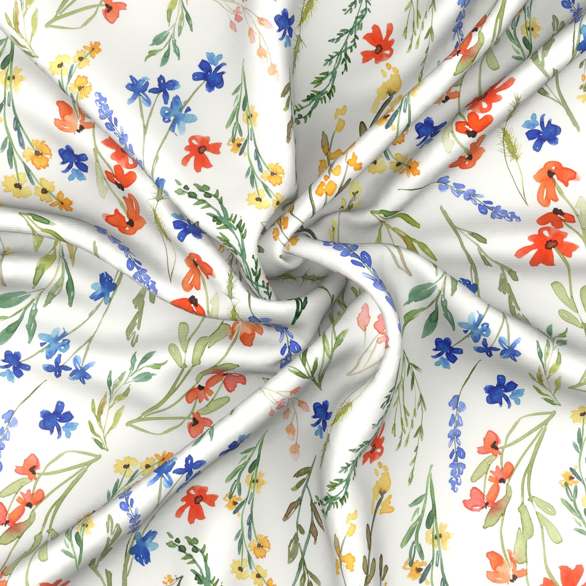 Wildflower Garden on a creamy background Fabric, Raspberry Creek Fabrics
