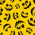 Creepy Pumpkin Faces Black on Yellow Image
