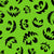 Creepy Pumpkin Faces Black on Lime Green Image