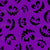 Creepy Pumpkin Faces Black on Purple Image