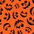 Creepy Pumpkin Faces Black on Orange Image