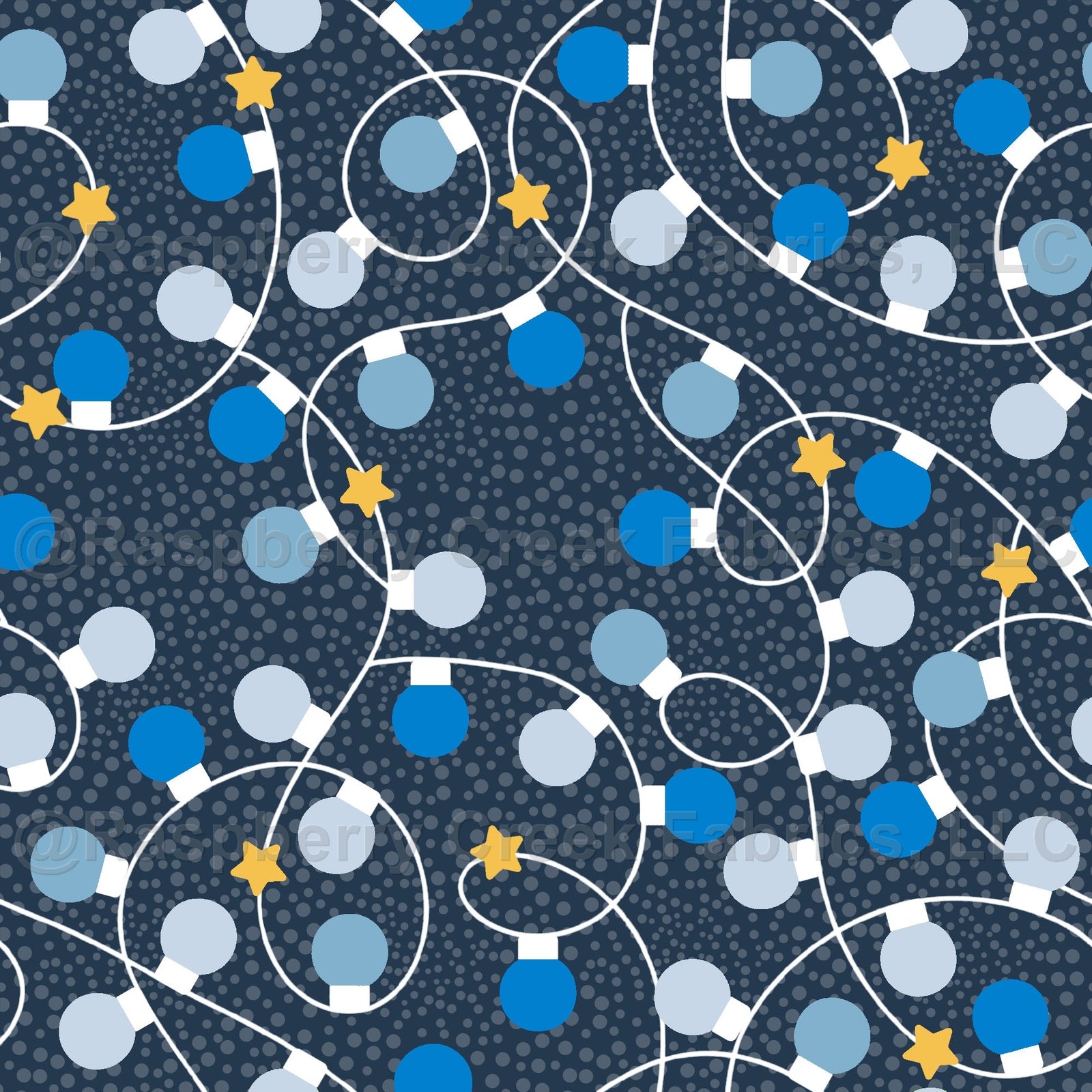 Holiday Lights Happy Hanukkah Collection Fabric, Raspberry Creek Fabrics, watermarked