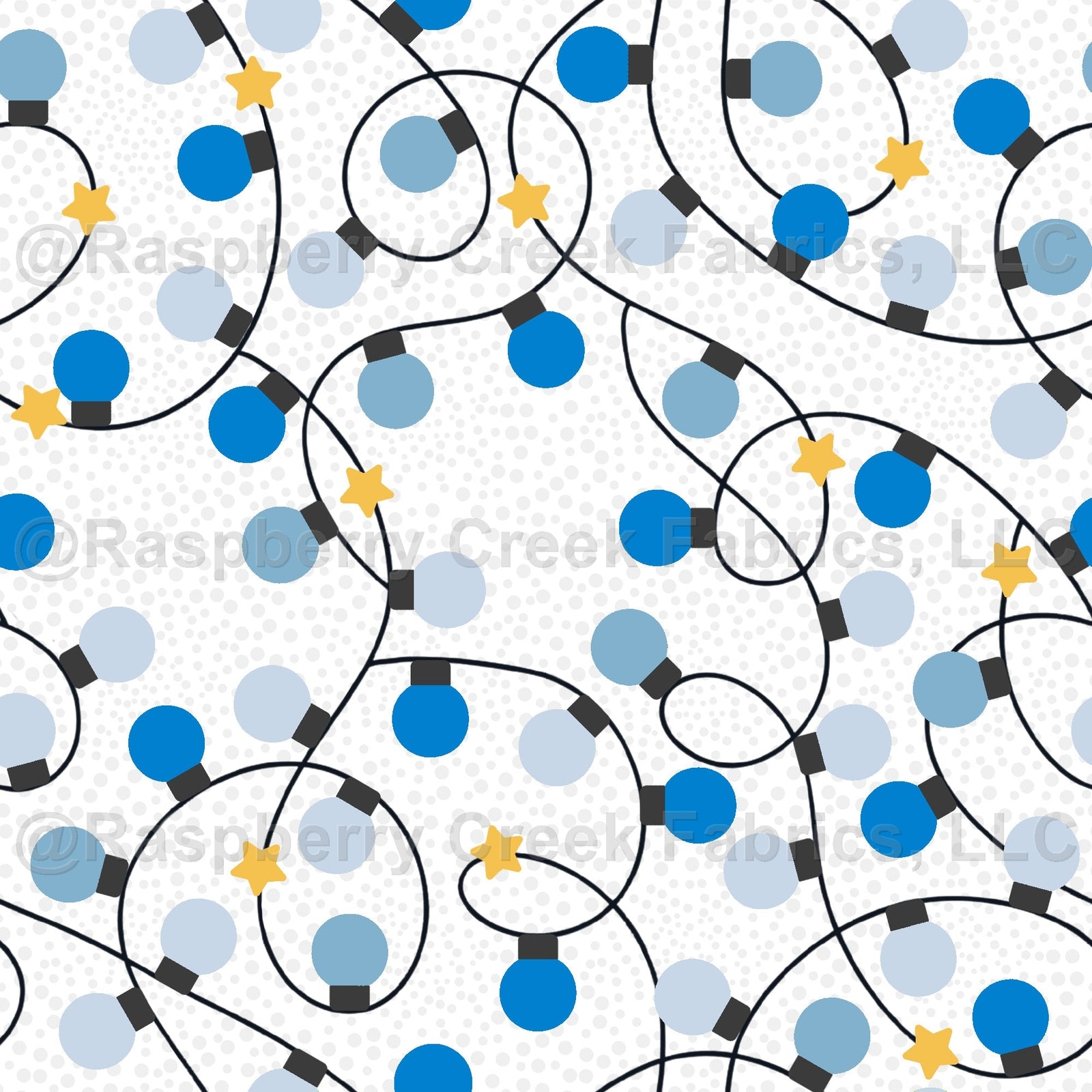 Holiday Lights Happy Hanukkah Collection Fabric, Raspberry Creek Fabrics, watermarked