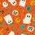 Groovy Ghosts Pumpkins and Retro Melty Smiley Faces on Orange Image