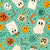 Groovy Ghosts Pumpkins and Retro Melty Smiley Faces on Wintergreen Image