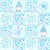 Chillin' With My Snowmies Patchwork on Aqua Blue Winter Snowflakes and Holiday Gnomes Image