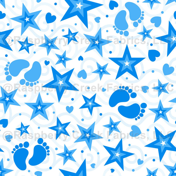 It's a Boy Stars Hearts and Footprints Gender Reveal Collection ...
