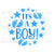 It's a Boy Panel Blue Stars Footprints Hearts Gender Reveal Collection Image