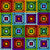 Granny Square Patchwork in Colorful Rainbow Colors on Black Image