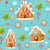Gingerbread Land Holiday Cookies and Candy on Blue Image