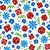 DND Game Dice Floral Red and Blue Image