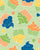 Be Mine Cupcakes yellow, orange, blue on light green background Image