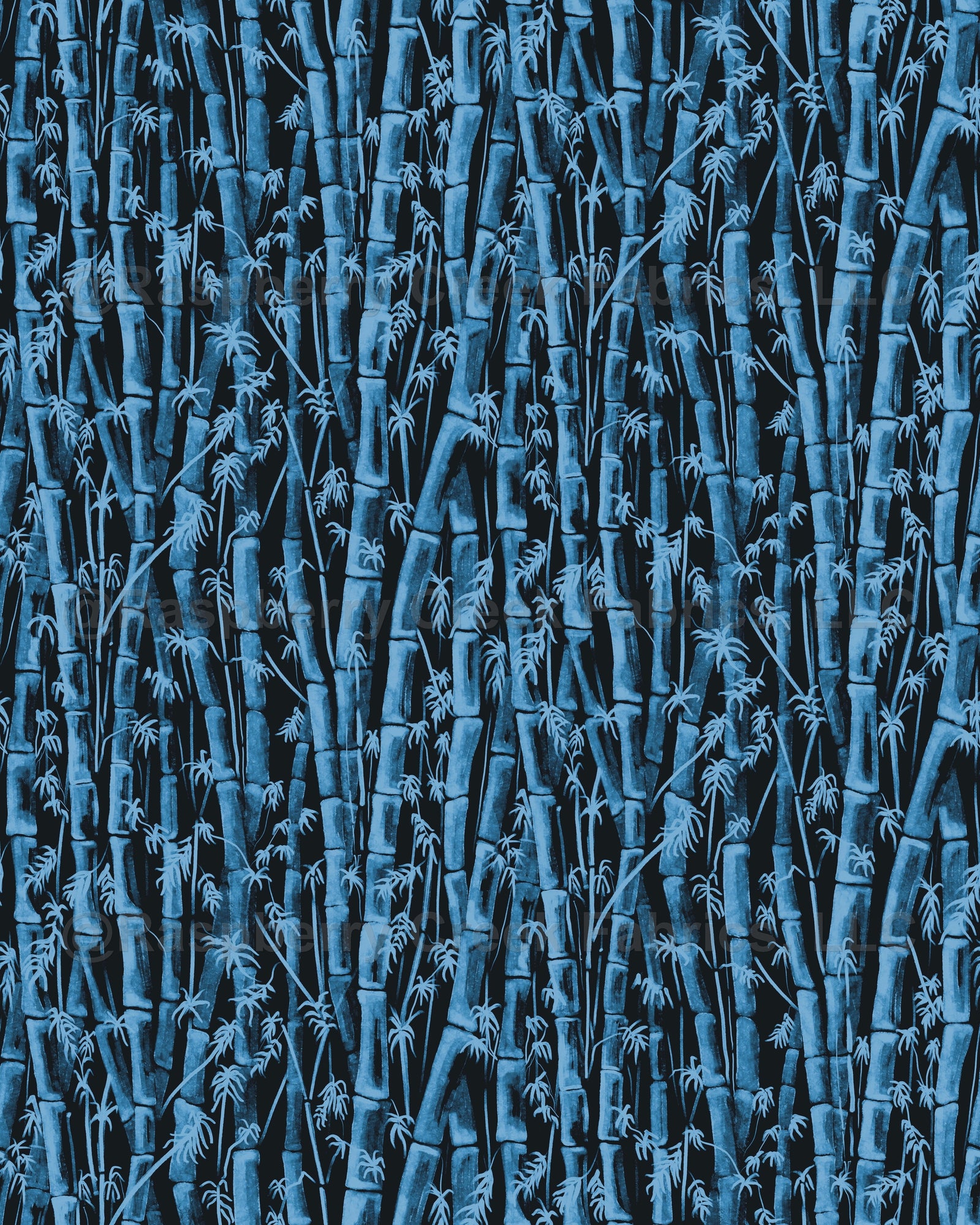 Bamboo Forest glowing blue White Background  by denesannadesign