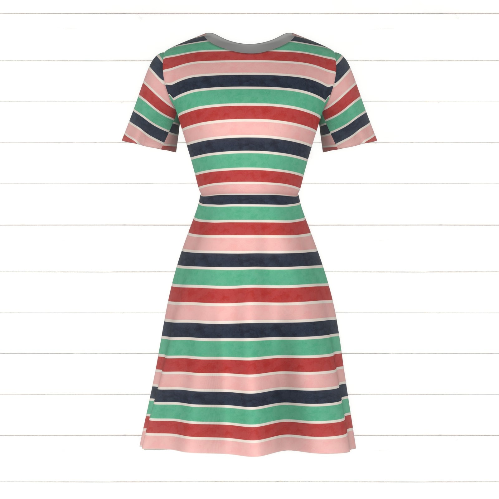 All I Want For Christmas Multi Stripe Navy Fabric, Raspberry Creek Fabrics, watermarked