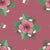 Pink Hibiscus and White Floral with Palm and Alocasia Leaves on solid Raspberry, Tropical Floral Oasis Collection Image