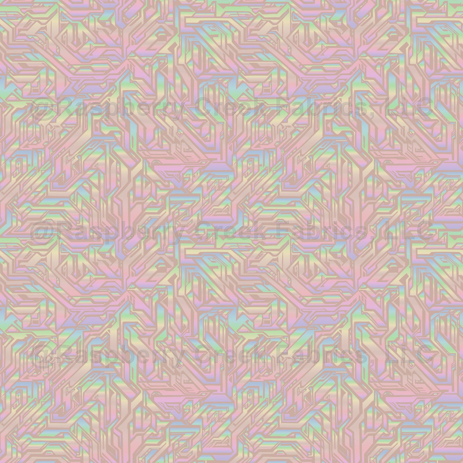 crystal maze abstract holographic shapes and lines on COPPER PINK