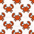 Cute Orange Crabs on White Image