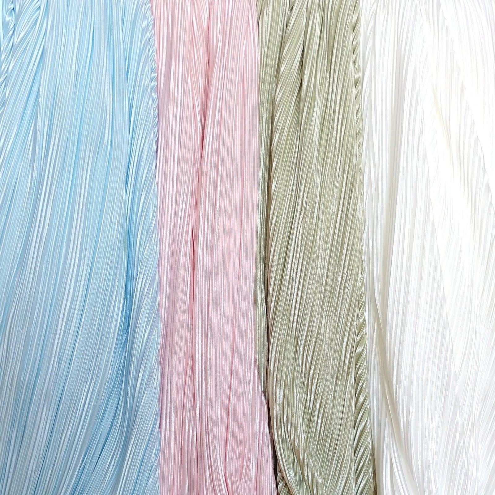 Sage Green Pleated Satin Fabric Fabric, Raspberry Creek Fabrics, watermarked, restored