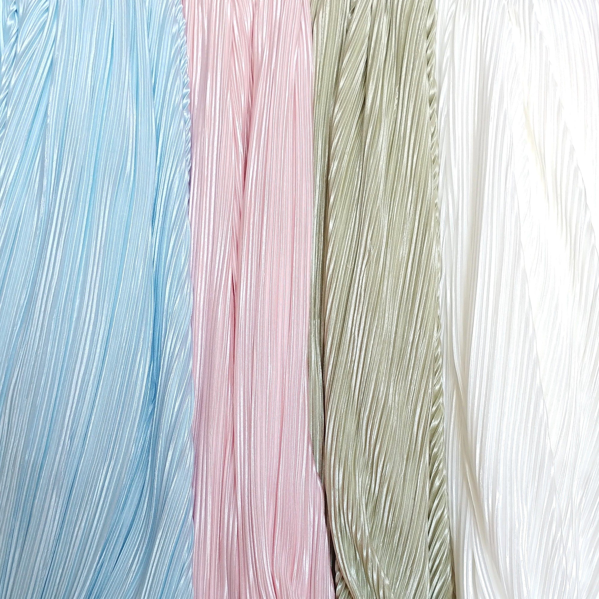 Off White Pleated Satin Fabric Fabric, Raspberry Creek Fabrics
