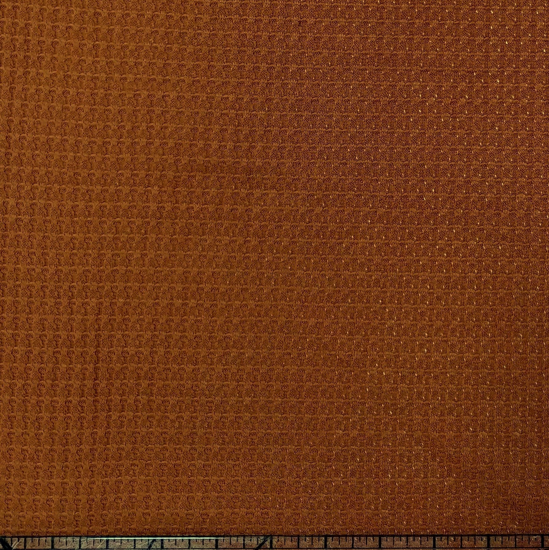 Rust Waffle Knit Fabric Fabric, Raspberry Creek Fabrics, watermarked, restored