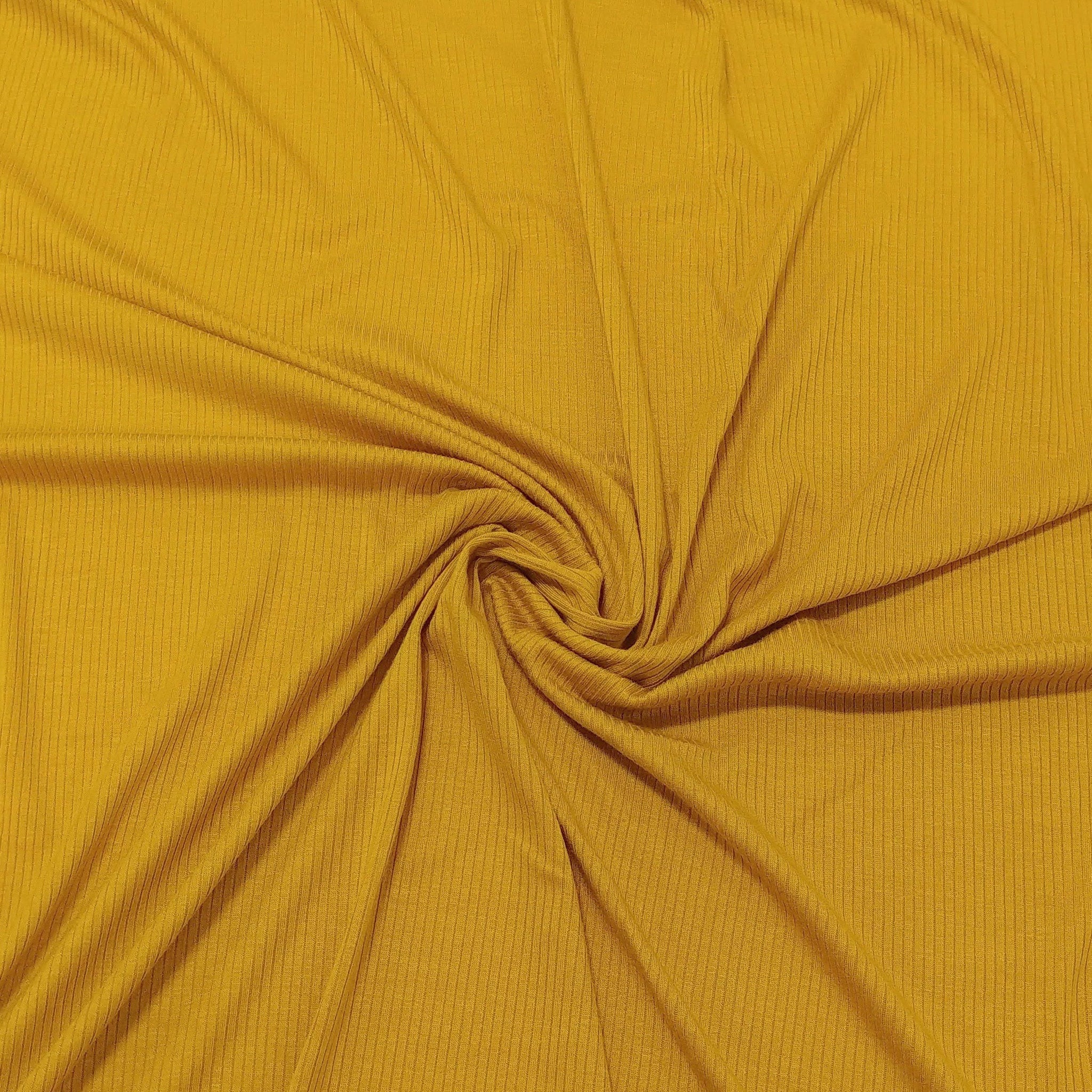 Solid Goldenrod Tencel Modal Spandex 4 Way Stretch 3x2 Rib Knit Fabric,  Raspberry Creek Fabrics