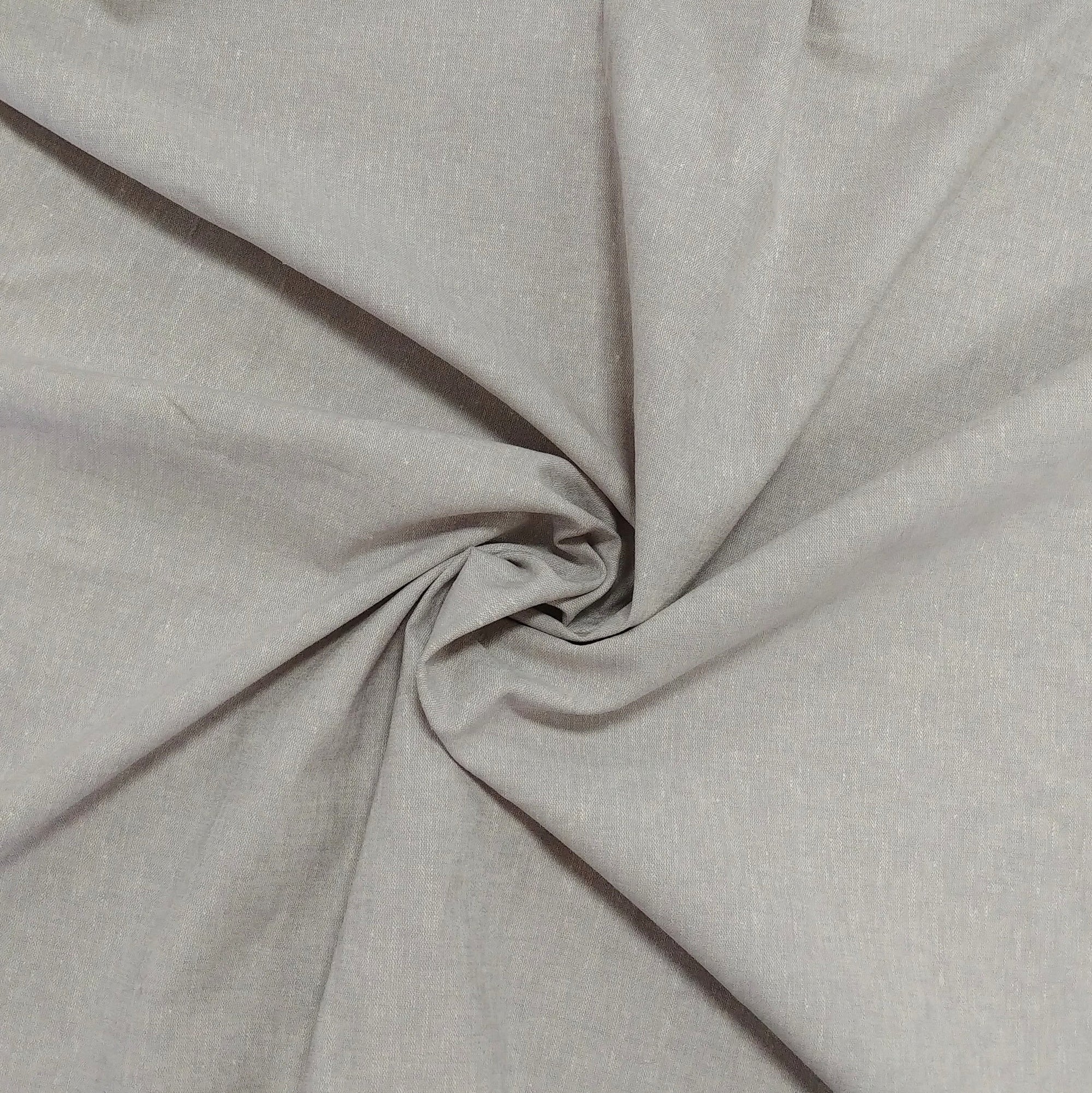 Heathered Light Grey Medium Weight Stretch Linen Fabric, Raspberry Creek Fabrics, watermarked, restored