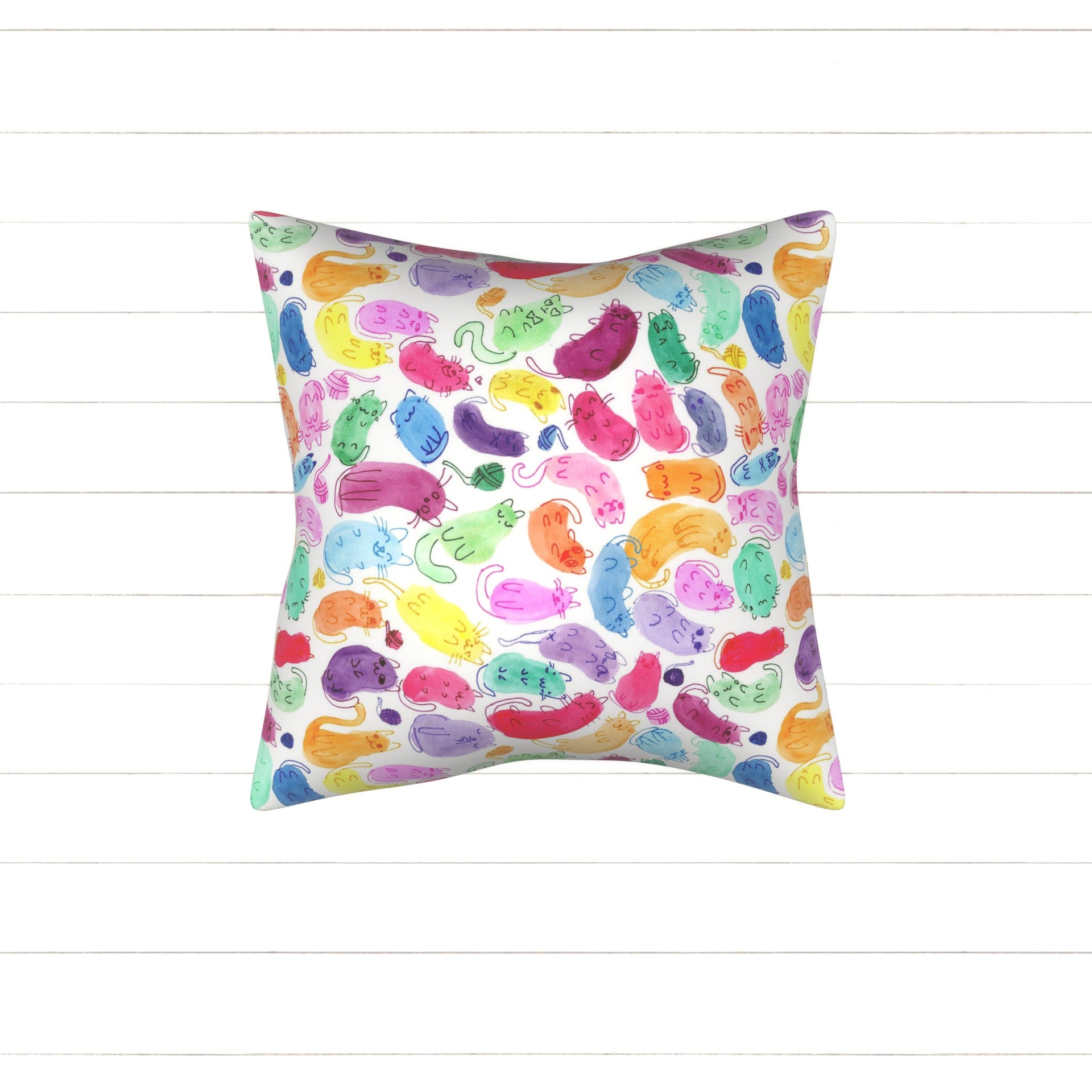 Avree's Watercolor Jellybean Cats Fabric, Raspberry Creek Fabrics