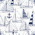 Sailboats by MirabellePrint / Navy on white Image