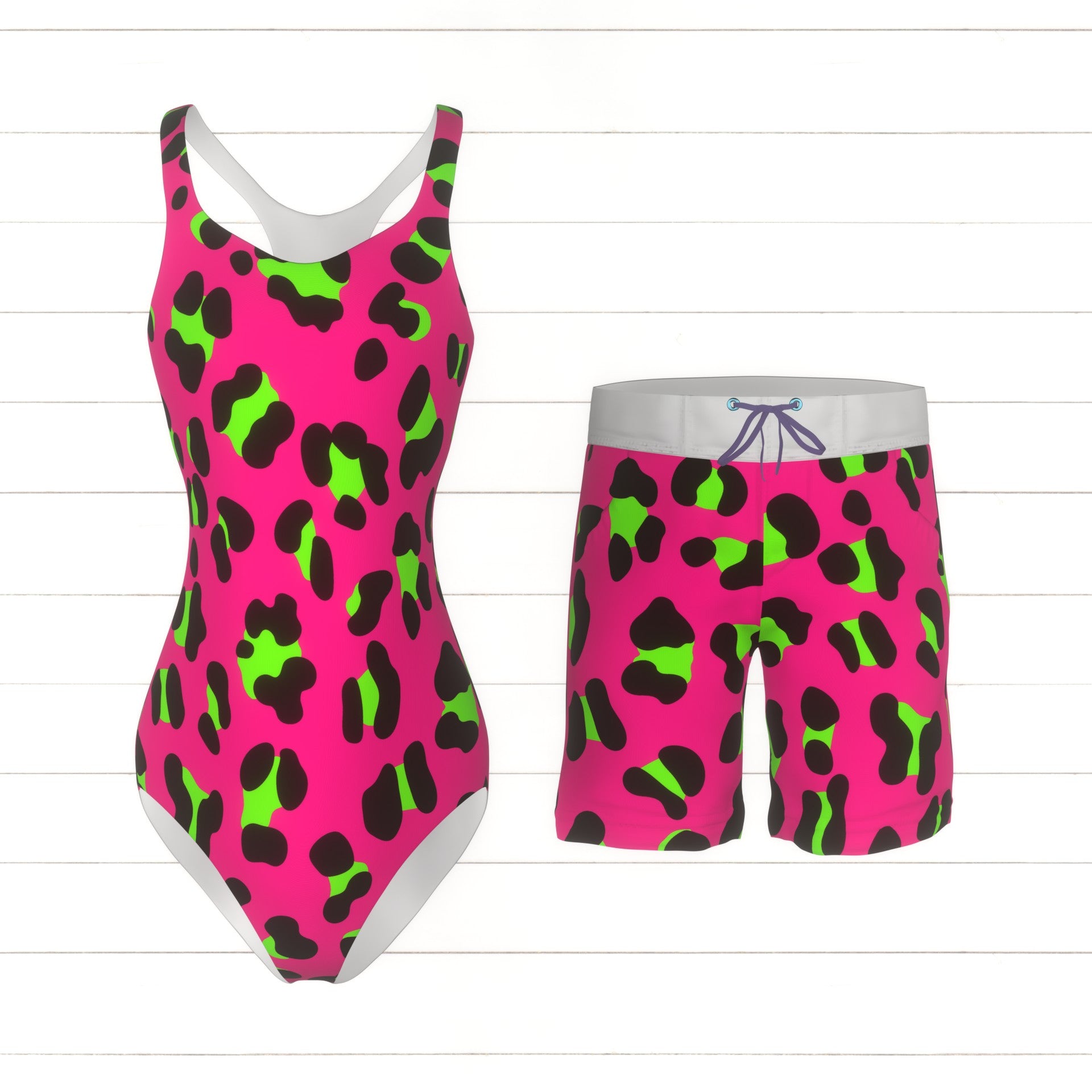 Hot Pink Leopard Print With Hot Pink Trim 1 Piece Bodysuit Size