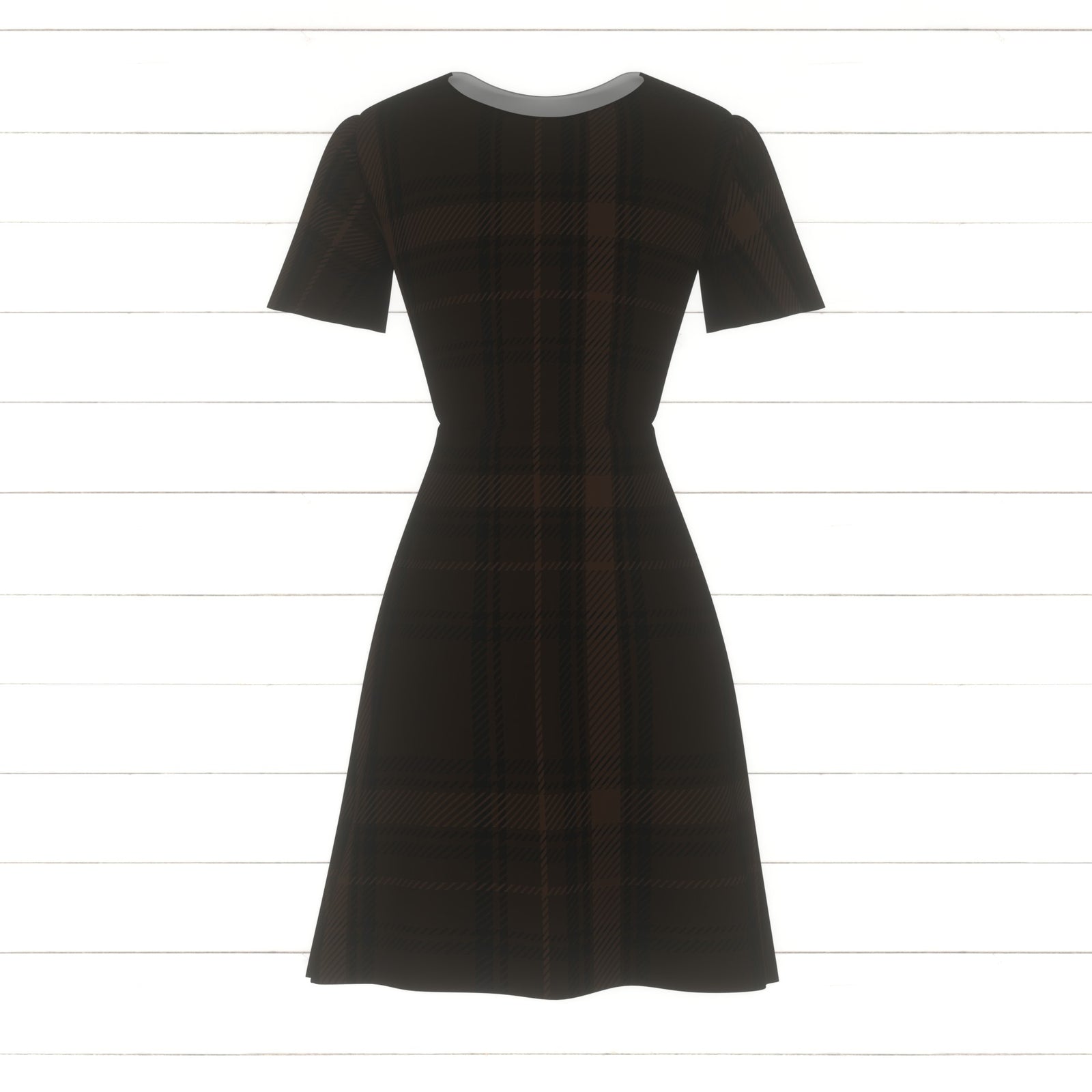 Dark Academia | Black and Chocolate Brown Plaid Tartan