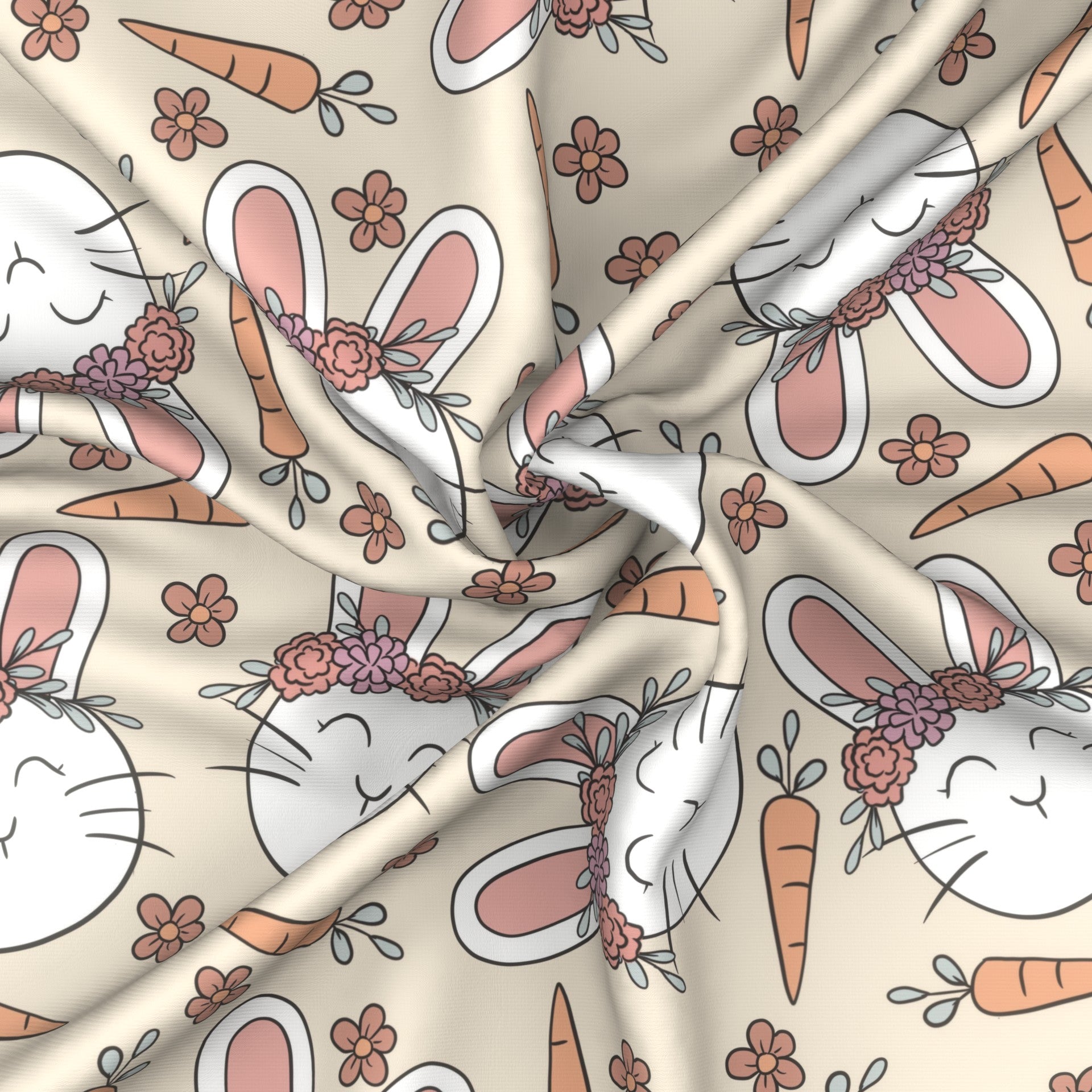 Bunny Flower crown Fabric, Raspberry Creek Fabrics